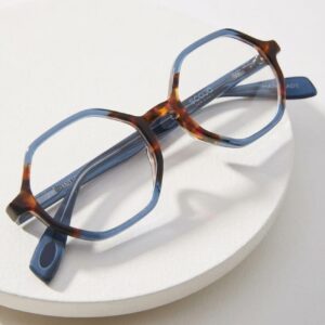 BLUE TORTOISE HEXAGON GLASSES 20% off