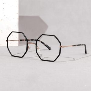 BLACK OCTAGON METAL GLASSES 20% off