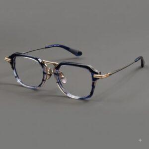 NAVY BLUE SQUARE GOLD ACCENT GLASSES 20% off